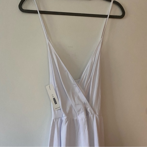NWT LAISHEN White Spaghetti Strap Summer Wrap Pockets Sundress Dress - Picture 8 of 11